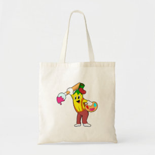 Banana as Painter with Paint brush Tote Bag