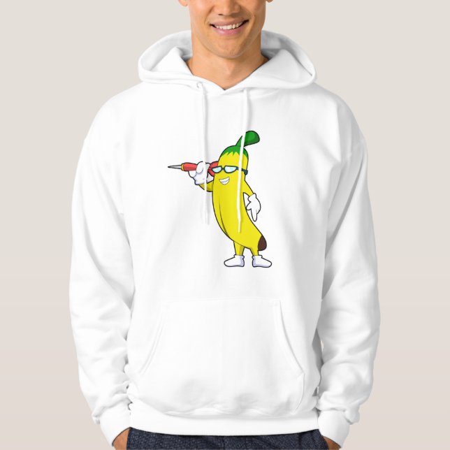 Banana at Darts with Dart Hoodie (Front)