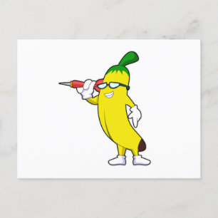Banana at Darts with Dart Postcard