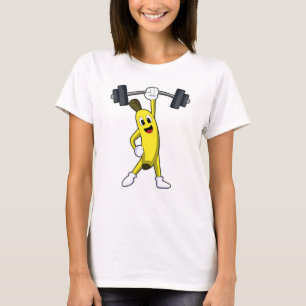 Banana at Strength training with Barbell T-Shirt