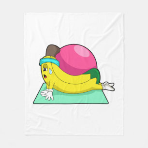 Banana at Yoga Fitness Fleece Blanket