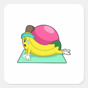 Banana at Yoga Fitness Square Sticker