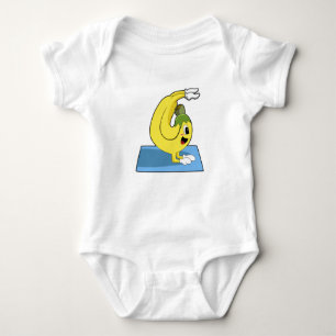 Banana at Yoga on Yoga mat Baby Bodysuit