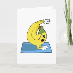 Banana at Yoga on Yoga mat Card