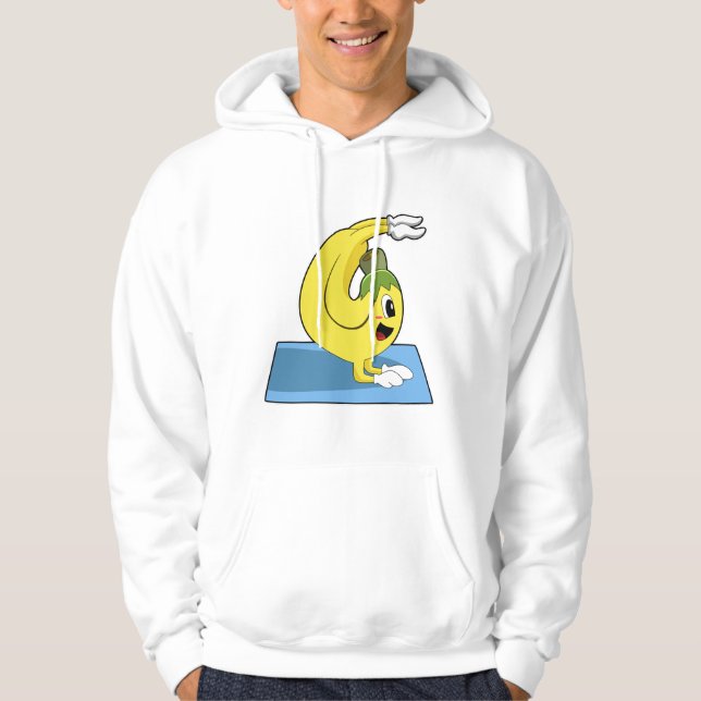 Banana at Yoga on Yoga mat Hoodie (Front)