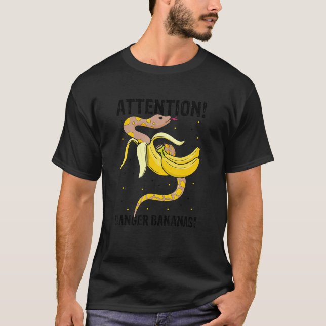 Banana Ball Python and Noodle Reptile Designs 26 T-Shirt (Front)