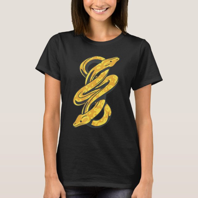 Banana Ball Python Herpetologist Snake Lover T-Shirt (Front)