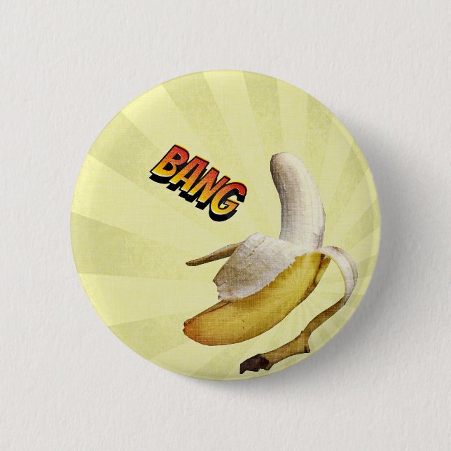 Banana BANG comic pop art 6 Cm Round Badge (Front)