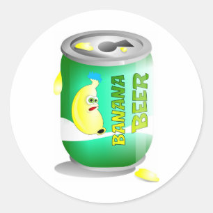 Banana beer classic round sticker