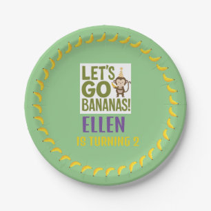 banana birthday party EDITABLE circle of bananas Paper Plate