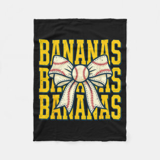 Banana Bow Ribbon Fruit Women Girls Kids Fleece Blanket
