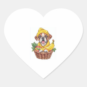 Banana Boxer – Funny Fruit Dog Heart Sticker