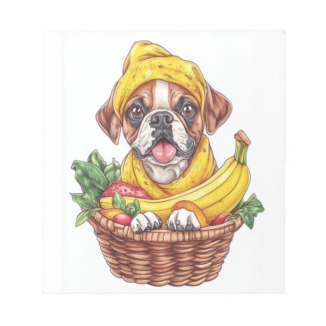 Banana Boxer � Funny Fruit Dog Notepad (Front)