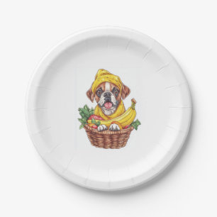 Banana Boxer – Funny Fruit Dog Paper Plate