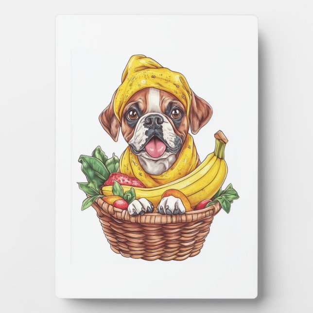 Banana Boxer � Funny Fruit Dog Plaque (Front)