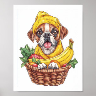 Banana Boxer � Funny Fruit Dog Poster