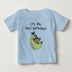 Banana - Boy Monkey 1st Birthday Baby T-Shirt