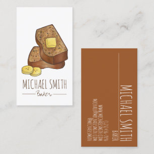 Banana Bread Baked Goods Baker Chef Bakery Foodie Business Card