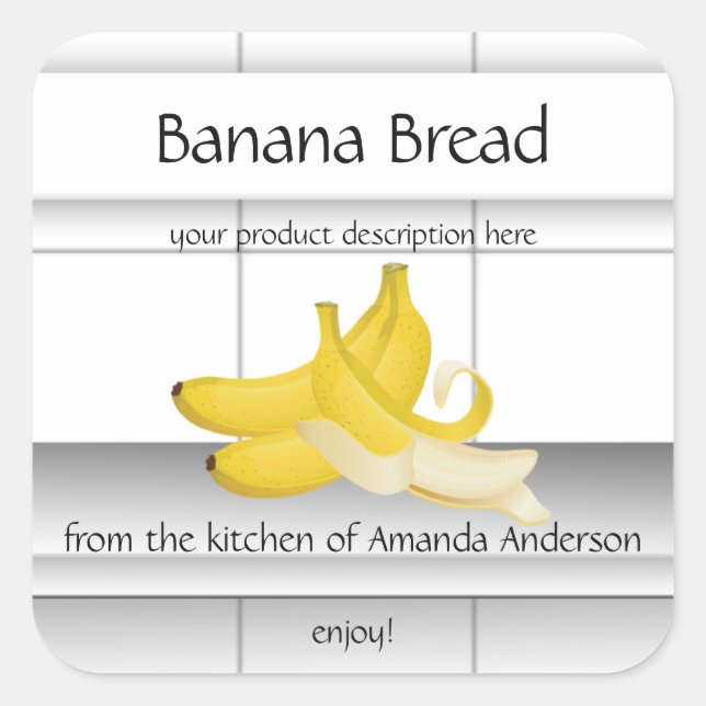 Banana Bread Kitchen Tiles Sq Product Label (Front)