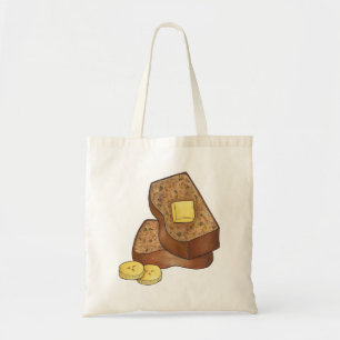 Banana Bread Loaf Slice Butter Baker Baking Food Tote Bag