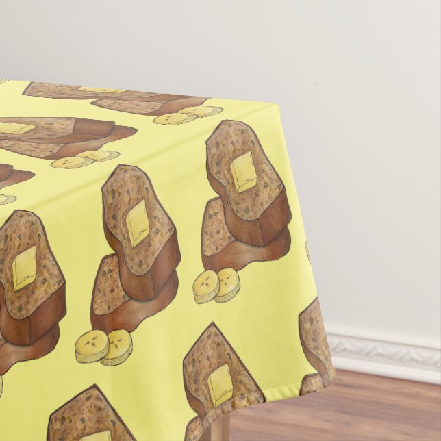 Banana Bread Loaf Slice Butter Bakery Bake Sale Tablecloth (In Situ)