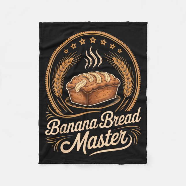 Banana Bread Master Baker Chef Humor Fall Baking L Fleece Blanket (Front)
