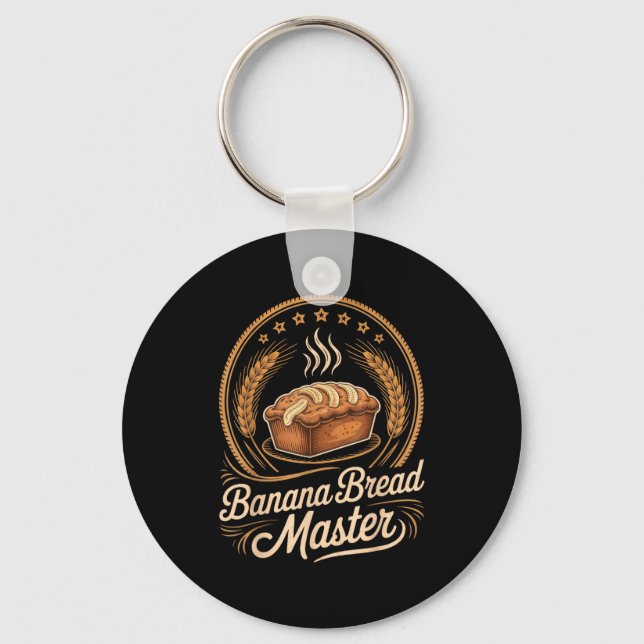 Banana Bread Master Baker Chef Humor Fall Baking L Key Ring (Front)