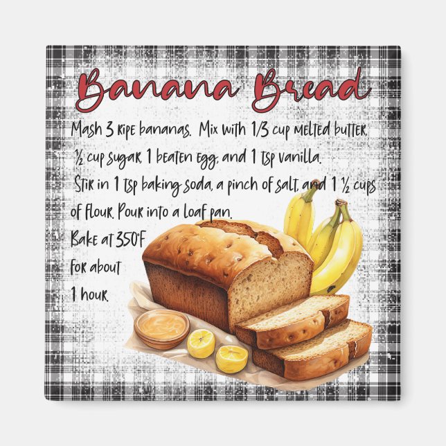 Banana Bread Recipe Magnet (Front)