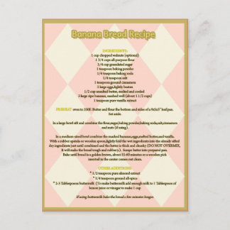 Banana Bread Recipe Postcard
