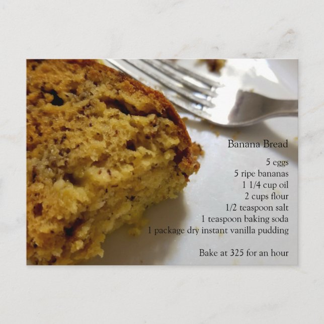 Banana Bread Recipe Postcard (Front)