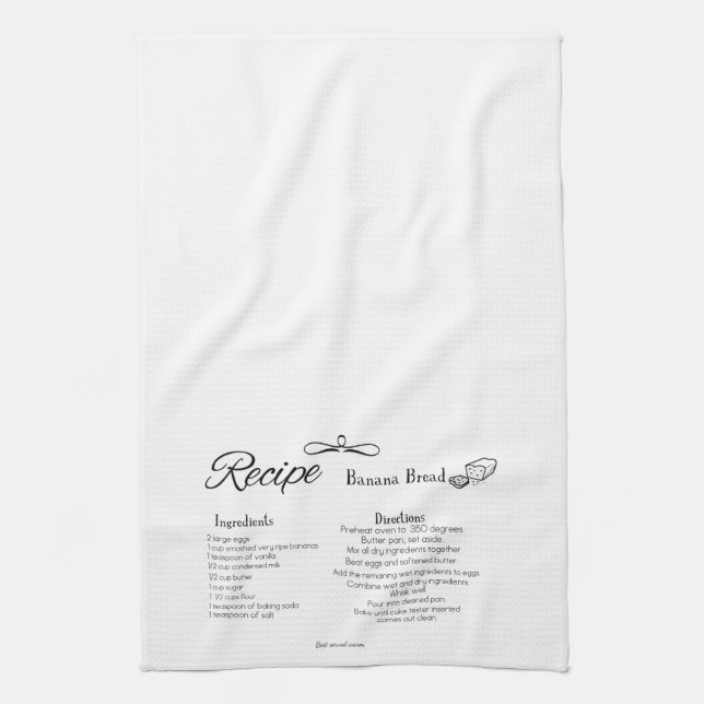 Banana Bread Recipe Tea Towel (Vertical)