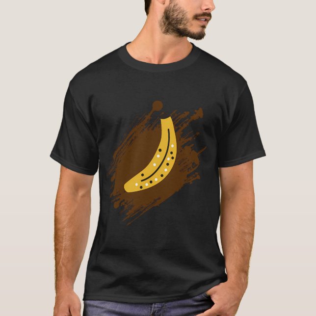 Banana (Brown Background),Pattern,Multiple Banana T-Shirt (Front)