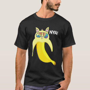 Banana Cat Nya Kitten Tropical Fruit Banana T-Shirt