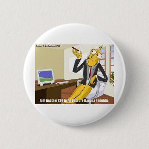 Banana CEO Funny Offbeat Cartoon Collectable Gifts 6 Cm Round Badge