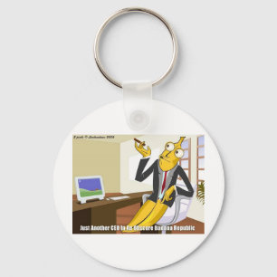 Banana CEO Funny Offbeat Cartoon Collectable Gifts Key Ring