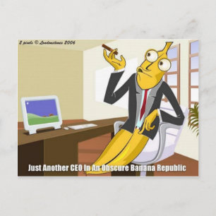 Banana CEO Funny Offbeat Cartoon Collectable Gifts Postcard