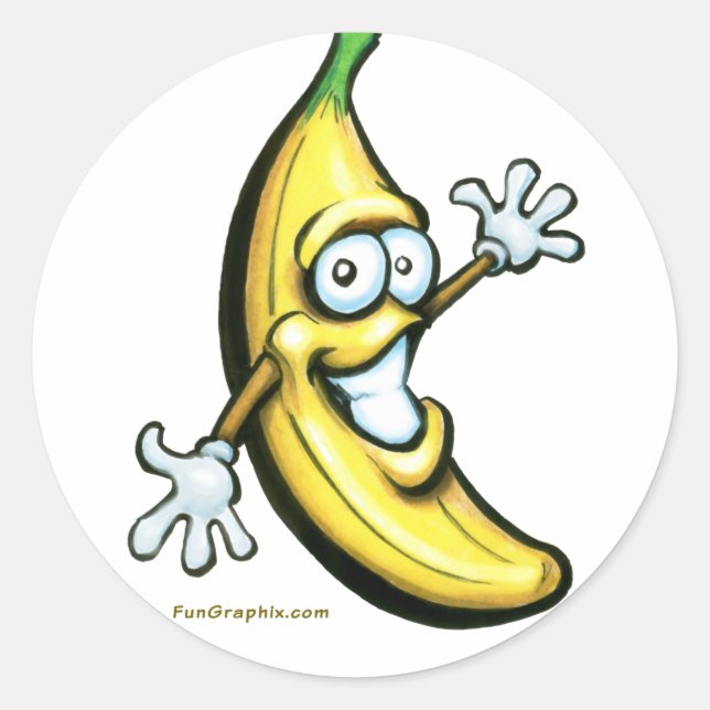 Banana Classic Round Sticker (Front)