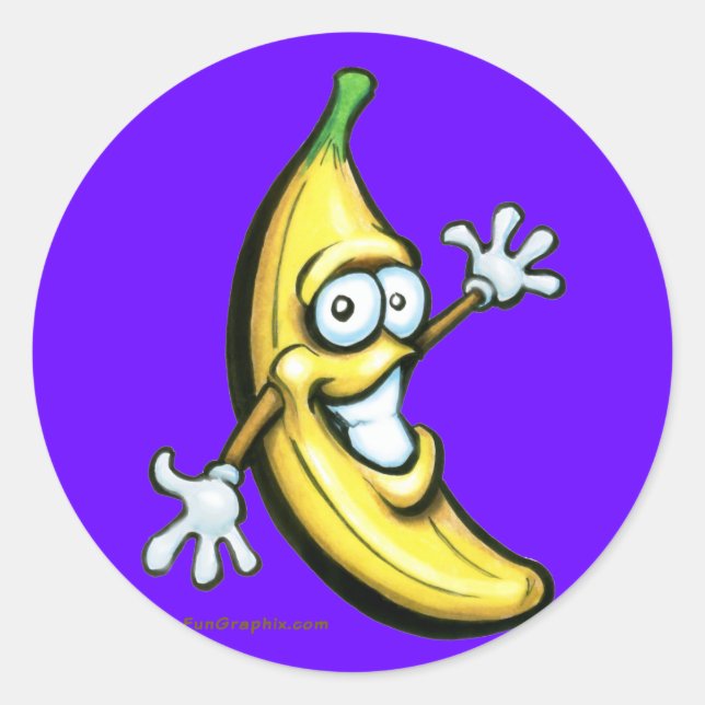 Banana Classic Round Sticker (Front)