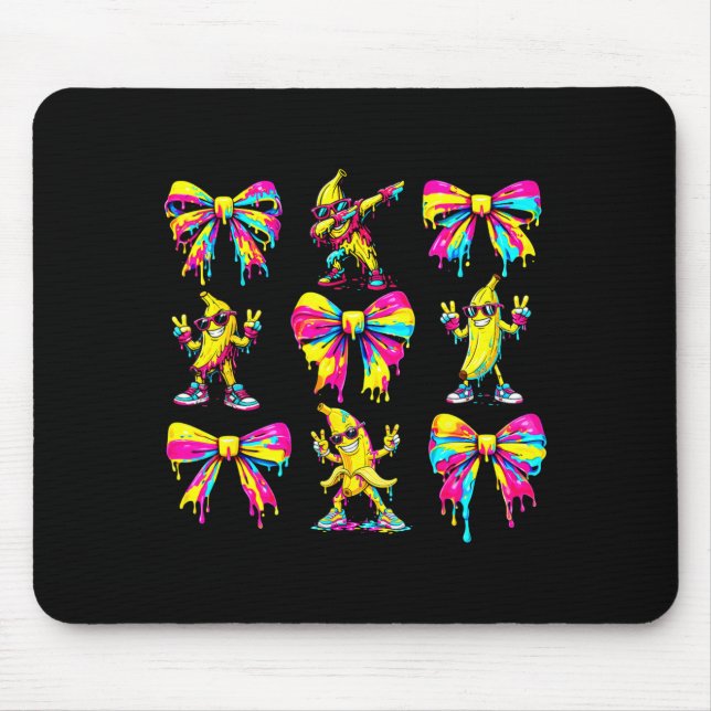 Banana coquette bow drip kids men women youth boys mouse pad (Front)