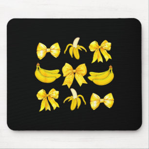 Banana Coquette Bow Yellow Bananas Festival Girls Mouse Pad