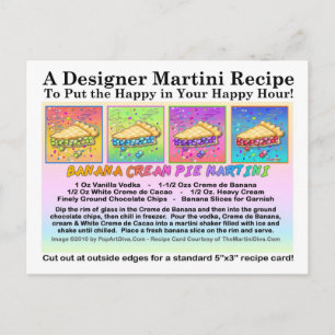 Banana Cream Pie Martini Recipe Card Postcard