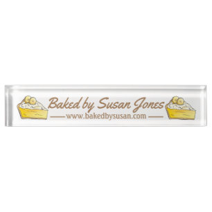Banana Cream Pie Slice Bakery Pastry Chef Foodie Nameplate