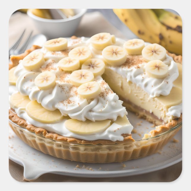 Banana Cream Pie Square Sticker (Front)