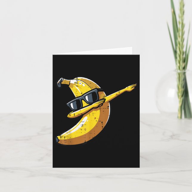Banana Dab Sungles Cute Fruit Dance Boys Kids Men  Card (Front)