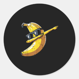 Banana Dab Sungles Cute Fruit Dance Boys Kids Men  Classic Round Sticker