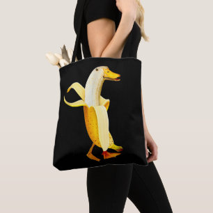 Banana Duck. Funny Anthropomorphic fruit Animals Tote Bag