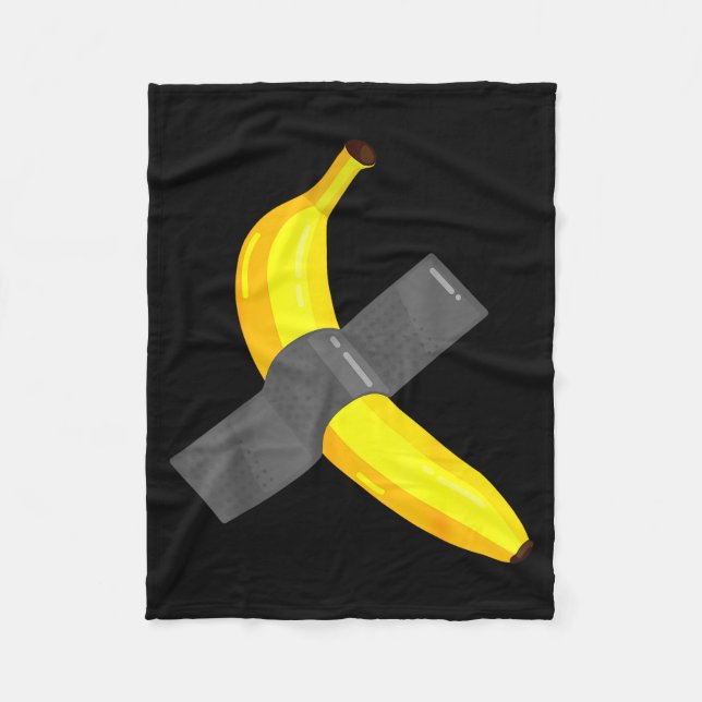 Banana Duct Taped To Wall Art Christmas Pajama Nye Fleece Blanket (Front)