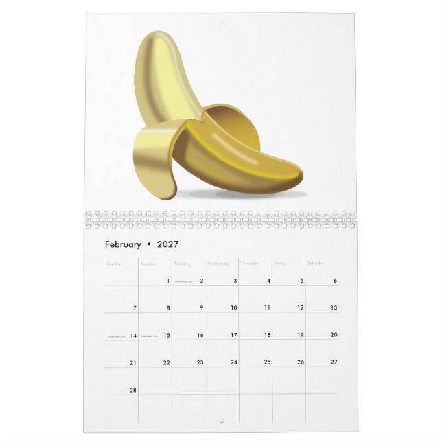 Banana - Emoji Calendar (Feb 2027)