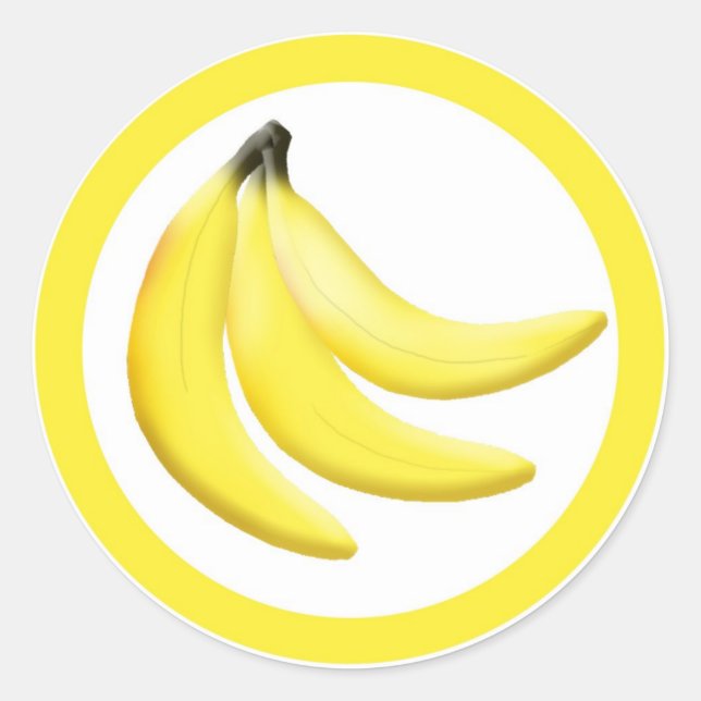 Banana flavour circle sticker labels (Front)