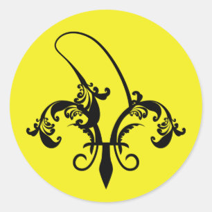 banana fleur de lis classic round sticker